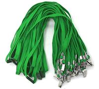 Bird Fiy Lanyards Breakaway Bulk Black Lanyards Neck Flat Safety Badge Lanyard Bulldog Clip (Green, 50 PCS)