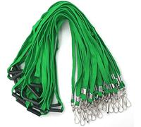 Bird Fiy Lanyards Safety Black Lanyards Neck Flat Premium Breakaway Badge Lanyard with J-Hook for ID Nametag Badge Holder (Green, 50 PCS)