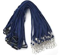 Bird Fiy Lanyards Safety Black Lanyards Neck Flat Premium Breakaway Badge Lanyard with J-Hook for ID Nametag Badge Holder (Navy Blue, 25 PCS)