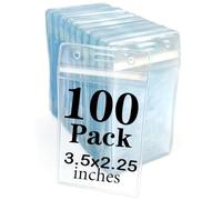 Bird Fiy Name Tag Badge ID Card Holders 100 Pack Clear Plastic Vertical Premium Badge Holder