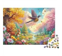 Bird Flies Over Colorful Woods 1000-Piece Jigsaw Puzzle Colorful Birds Classic Educational Game for Family Puzzle Time 70x50cm/1000pcs