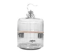 Bird Flight Cage For Canary Parakeet Bird Cages Round Metal Cage Stainless Steel Birdcage Large House Carrier For Home Garden(36cm)