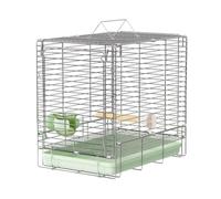 Bird Flight Cage For Canary Parakeet Bird Carrier Parrot Stainless Steel Folding Hand-held For Conures Lovebird(Grün)