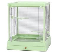 Bird Flight Cage For Canary Parakeet Metal Bird Cage Tempered Glass Flight Cages With Bottom Tray Parrot For Parakeet, Lovebirds(Grün)