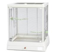 Bird Flight Cage For Canary Parakeet Metal Bird Cage Tempered Glass Flight Cages With Bottom Tray Parrot For Parakeet, Lovebirds(White)