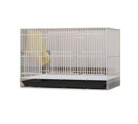 Bird Flight Cage For Canary Parakeet Rectangular Bird Carriers ABS Bottom Rolling Stand Pet Cage Flight With Feeder For Home Hotel(White,50 * 33cm)