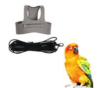 Bird Flight Harness Vest, Parrot Flight Suit with Collar, Flying Bird Clothes with Rope and Strap for Outdoor Activities Training, Anti-Bite (Non-Swing Grey, Sun Conure/Quaker)