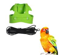 Bird Flight Harness Vest, Parrot Flight Suit with Collar, Flying Bird Clothes with Rope and Strap for Outdoor Activities Training, Anti-Bite (Green with Swing, Parakeet/Parakeet)