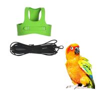 Bird Flight Harness Vest, Parrot Flight Suit with Leash, Bird Flying Clothes with Rope and Handle for Outdoor Activities Training, Anti Bite (Green Without Swing,Sun Conure/Quaker)