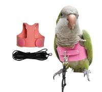 Bird Flight Harness Vest, Parrot Flight Suit with Leash, Bird Flying Clothes with Rope and Handle for Outdoor Activities Training, Anti Bite (Pink Without Swing,Sun Conure/Quaker)