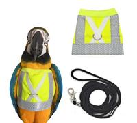Bird Flight Harness Vest, Reflective Parrot Flight Suit with Leash for Small Parrot Parakeets Cockatiels Conures Budgies Outdoor Activities Training