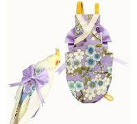 Bird Flight Suits and Diapers - Parrot Flight Suits for Monk Parakeet Parakeets, Cockatiels - Comfortable Parrot Clothes(Yellow,XL)(Purple a,Macaw)