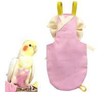 Bird Flight Suits and Diapers - Parrot Flight Suits for Monk Parakeet Parakeets, Cockatiels - Comfortable Parrot Clothes(Yellow,XL)(Pink B,Macaw)