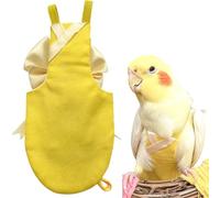 Bird Flight Suits and Diapers - Parrot Flight Suits for Monk Parakeet Parakeets, Cockatiels - Comfortable Parrot Clothes(Yellow,XL)(Yellow,Small)