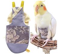 Bird Flight Suits and Diapers - Parrot Flight Suits for Monk Parakeet Parakeets, Cockatiels - Comfortable Parrot Clothes(Yellow,XL)(Grey a,Medium)
