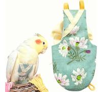 Bird Flight Suits and Diapers - Parrot Flight Suits for Monk Parakeet Parakeets, Cockatiels - Comfortable Parrot Clothes(Yellow,XL)(Green a,Medium)
