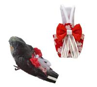 Bird Flight Suits Diapers for Monk Parakeets, Cockatiels, Parrot Clothes, Training Nappy Suit Liners (Large, Red-A)