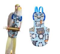 Bird Flight Suits Diapers for Monk Parakeets, Cockatiels, Parrot Clothes, Training Nappy Suit Liners (Medium, Blue-B)
