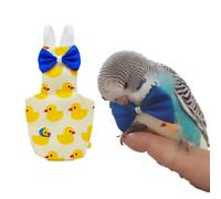 Bird Flight Suits Diapers for Monk Parakeets, Conures, Lovebirds, Cockatiels Flight Suits, Parrot Clothes, Bird Training Nappy Suit Liners Clothes (X-Small,Yellow-D)