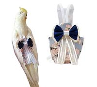 Bird Flight Suits Diapers, Parrot Diapers for Monk Parakeets, Cockatiels, Parrot Clothes Costume, Bird Training Nappy Suit Liners Clothes (Large,Navy)