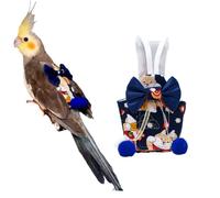 Bird Flight Suits Diapers, Parrot Diapers for Monk Parakeets, Cockatiels, Parrot Clothes Costume, Bird Training Nappy Suit Liners Clothes (Large,Blue-B)