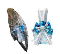 Bird Flight Suits Diapers, Parrot Diapers for Monk Parakeets, Cockatiels, Parrot Clothes Costume, Bird Training Nappy Suit Liners Clothes (Small,Blue-C)