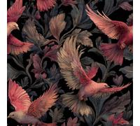 Bird Floral Self Adhesive Peel and Stick Removable Wallpaper Roll | Waterproof No Residue Renter Friendly Non-Woven Vintage Botanical Wipeable Contact Paper 44 x 300cm for Rental Home J736