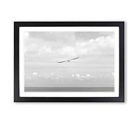 Bird Flying in The Sky Framed Print | A2 Oak Framed Wall Art | Ready to Hang | Modern Landscape Picture | Living Room Bedroom Lounge Office