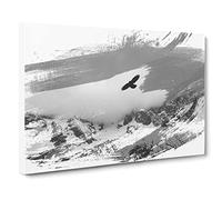 Bird Flying over Mountains V1 Canvas Print | Gallery Wrapped 30mm Frame Wall Art | 24x16 inches | Ready to Hang | Modern Animals Picture | Living Room Bedroom Lounge Office