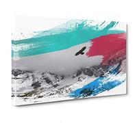 Bird Flying over Mountains V2 Canvas Print | Gallery Wrapped 30mm Frame Wall Art | 30x20 inches | Ready to Hang | Modern Animals Picture | Living Room Bedroom Lounge Office