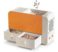 Bird Food adjustable Grain Winnower Machine, Bird Feed Blown Shell Splitter, 2 Large-Capacity Drawers, 5-Speed Adjustable Fan, for Whole Grains, Melon Seeds, and Rice(Orange)