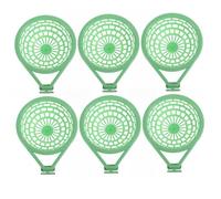 Bird Food Bowl, 6 Pack Bird Cage Feeder with Secure Clips, Green Plastic Food Bowl with Mesh Design for Easy Feeding