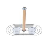 Bird Food Bowl | Parrot Perch Stand Toy,Hangable Clear Bird Bowls for Conures Budgies African Greys Finches Parakeets Macaws Sunbirds Deck Backyard Balcony Patio Garden