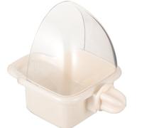 Bird Food Box with Anti Spill Design for Parakeets and Parrots | Plastic Beige Feeder Cup, Easy Cage Mounting, for Young Birds Learning to Eat at Home