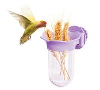 Bird Food Cup, Transparent Feeding Cups with Clamp, Hanging Seed Water Feeder for Bird Parrot Parakeet Budgie Lovebird Small Animal