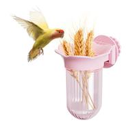 Bird Food Cup, Transparent Feeding Cups with Clamp, Hanging Seed Water Feeder for Bird Parrot Parakeet Budgie Lovebird Small Animal