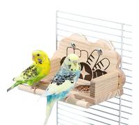 Bird Food Dispenser for Cage, Transparent Double Water Bowls, Splash-proof Spar Perches for Budgies - For Lovebirds, for Lovebirds, Cockatiels, Parakeets, Indoors, Outdoors