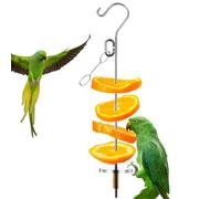 Bird Food Dispenser,Stainless Steel Parrot Fruit Dispenser - Enrichment Toy for Food Finding and Home Decor for Conures,