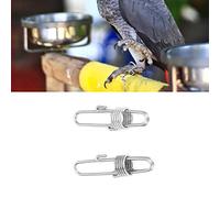 Bird Foot Chain, Bird Leash 2PCS Stainless Steel Parakeet Cage Feeding Need Ring Bird Cage Standing Moving Outdoor Bird Leg Ring Prevent Escaping (Double ring buckle)