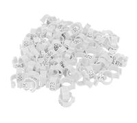 Bird Foot Ring Pigeons Identify Clip 100Pcs Reusable Durable Plastic Poultry Leg Bands for Homing Pigeons and Adult Birds Easy Tracking Lightweight 12x7mm (White)