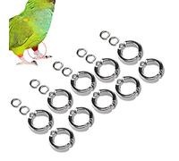 Bird Foot Rings, 10PCS Bird Leg Bands Bird Leg Bands Metal Bird Parrots Leg Ring Open Bird Leg Rings Split Bird Leg Rings (Size 12)