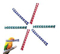 Bird Foraging Toy, Chinese Finger Trap for Parrots with Shredding Texture, Organic Multi Color Build with Beak Exercise Feature, Pet Chew Accessory, Small 1.5g Lightweight 6 Pack Classic Gag