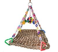 Bird Foraging Wall Toy Hanging Woven Climbing Mat With Colorful Chew For Lovebirds Finches Conures