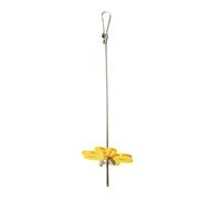 Bird Fruit Fork Stainless Steel Hanging Toy Feeding Tool for Budgie Finches 23.5cm Yellow