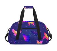 Bird Fun Decor Gym Bag Sports Duffle Bag Weekend Sleepover Duffel Bags Small Travel Tote for Overnight Workout Gymnastics Dance Ballet, Butterfly Animal Style, 18.9 x 8.7 x 10.6 in, Duffel Bags
