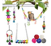 Bird Games - Perch for Nibbling with - Play Set for Cage with Climbing Path - for Invisible Cockatoo Cockatoo Conure Parakeets Cocorite Canaries Mainate Ashes