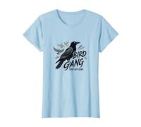 Bird Gang Over Boy Gang: Raven Empowerment Graphic T-Shirt, Women, Baby Blue, S