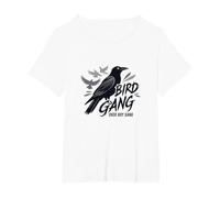 Bird Gang Over Boy Gang: Raven Empowerment Graphic T-Shirt, Women's Plus, White, 2X
