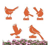 Bird Garden Decor | Iron Outdoor Decorations,Birds Decorative Rust Garden Signs | for Fence Planter Branch Landscape Lawn Patio Birthday Christmas Party