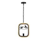 Bird Geometry Pendant Light Handmade Hemp Rope Chain Chandelier Creative Personality Light Fixture Study, Bedroom, Officesuspend Light Iron Art E27 Lamp